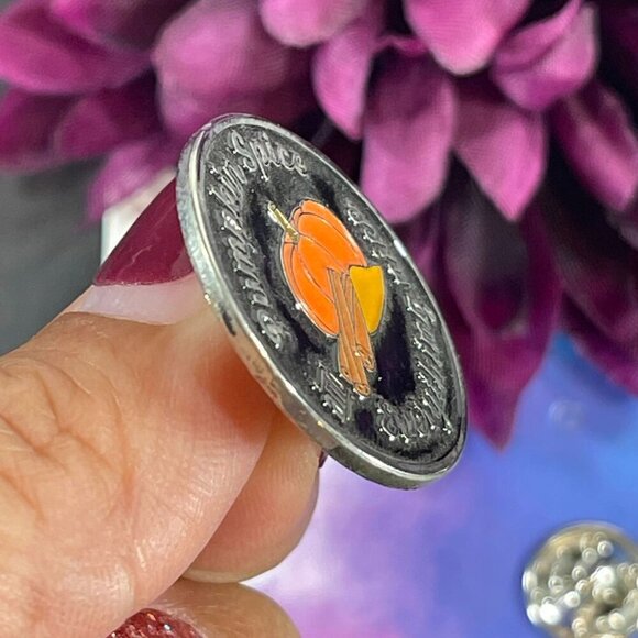 Pumpkin Spice Nice Lapel Pin Autumn Harvest Fall Badge Accessories Brooch Gift - Picture 3 of 6